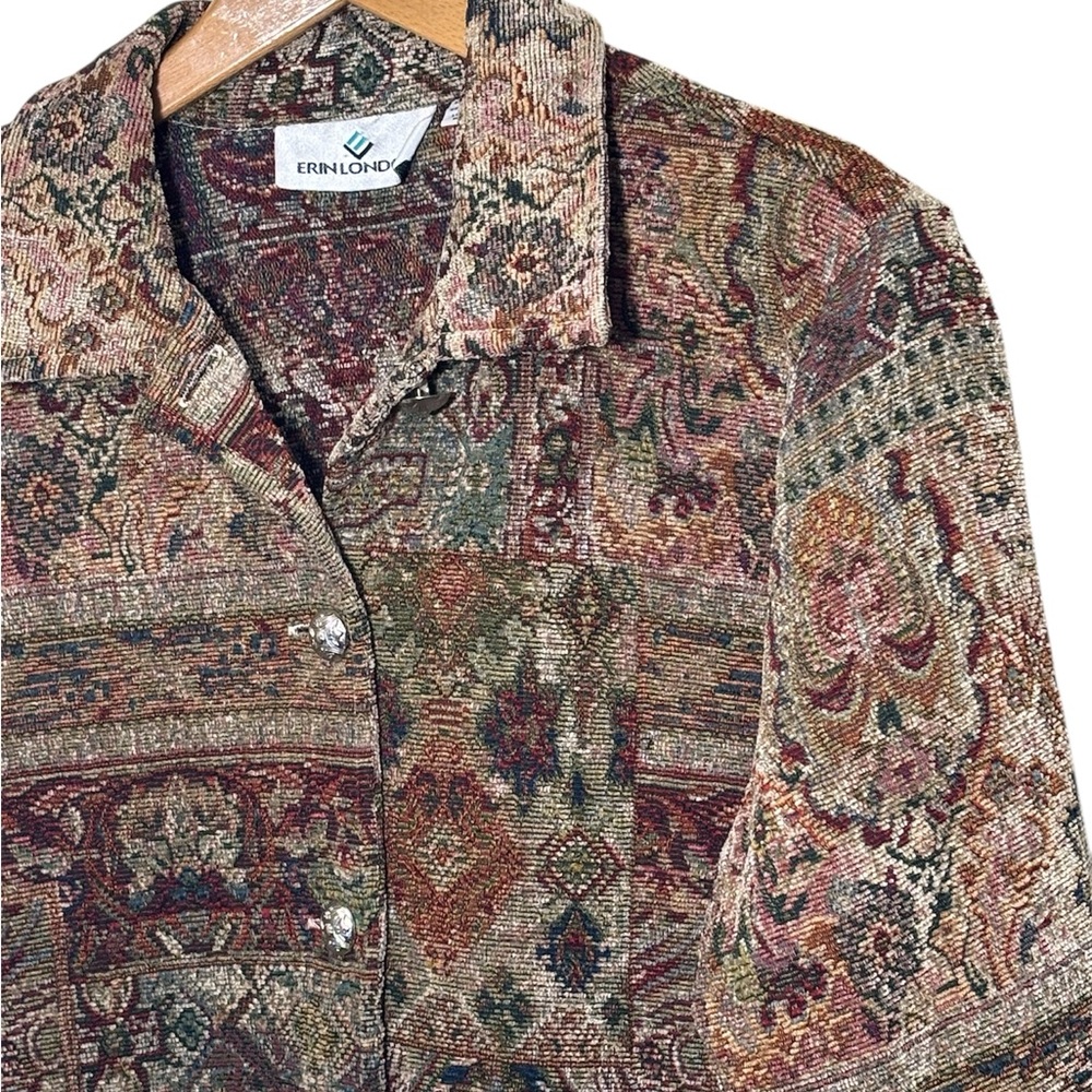 Erin London tapestry jacket,multi-colored paisley floral pattern. Women’s Large - Picture 2 of 6